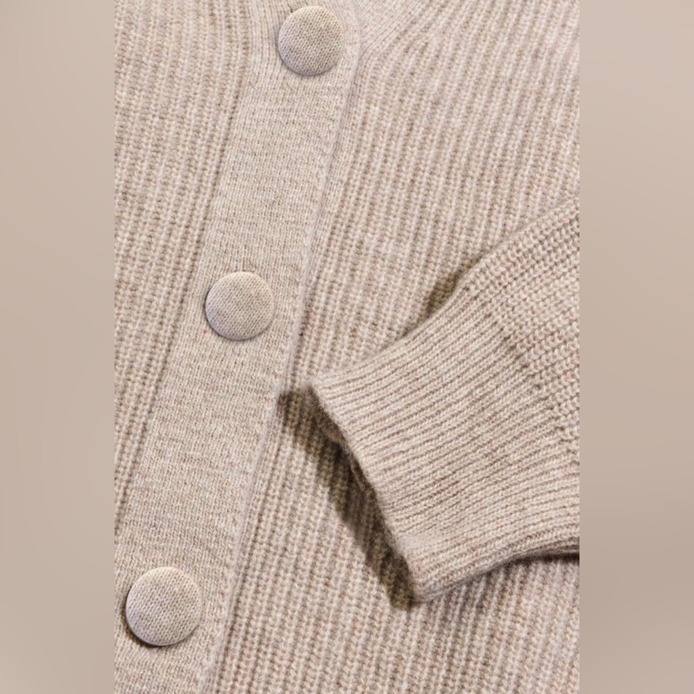 Rouje Beige Cassiopee Cardigan, size FR 40 - Picture 5 of 11